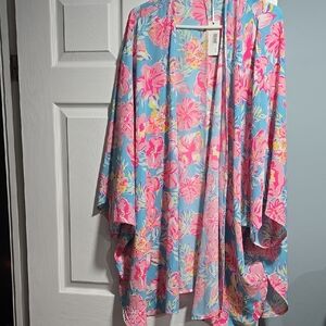 Simply Southern Floral Swim Coverup - Pink and Blue